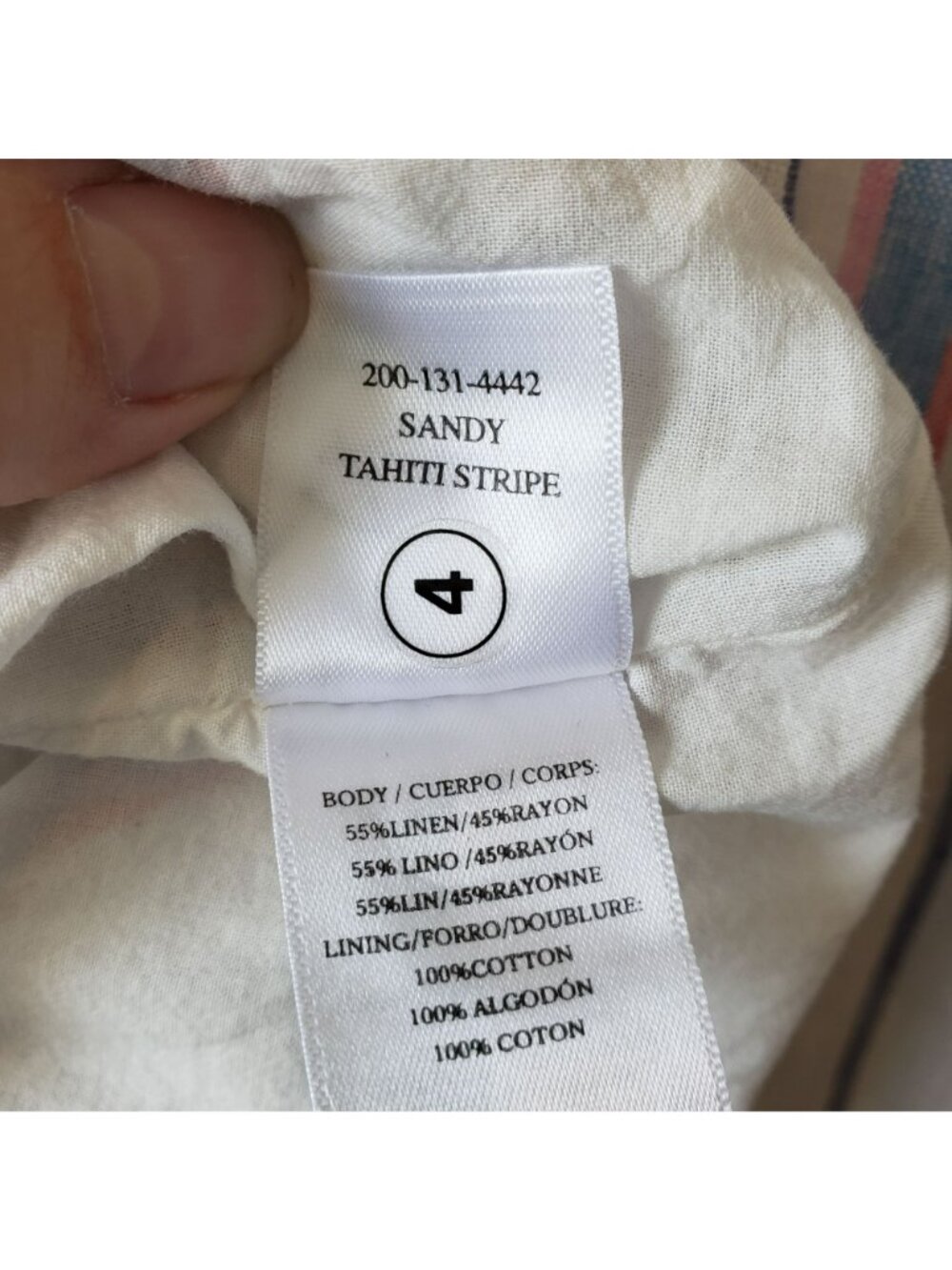 Rails Sandy Tahiti Stripe Linen Tiered Ruffle Mini Dress White Blue Pink Coastal - Picture 9 of 10